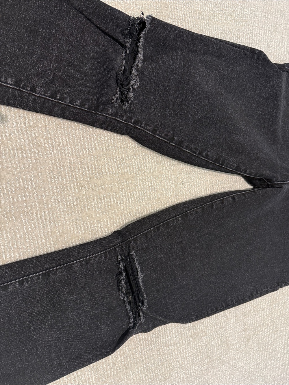 MOTHER Black Ankle Fray Jeans with Lace Hem - Picture 2 of 8